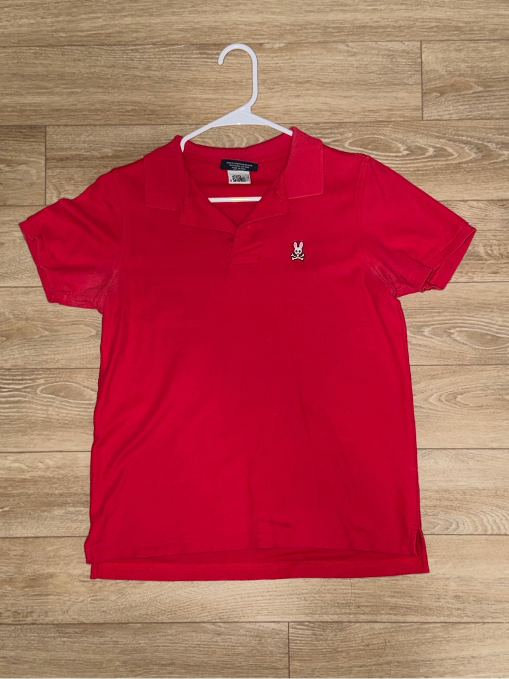 Psycho Bunny Red Short-Sleeve Polo with Signature Logo